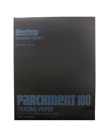 Bienfang Parchment Tracing Paper Pad 19" x 24" 50 Sheets 24lb (40gsm) for Pencils Pen Marker Charcoal Pastel Trace Preliminary Drawing and Overlay 19 by 24-Inch