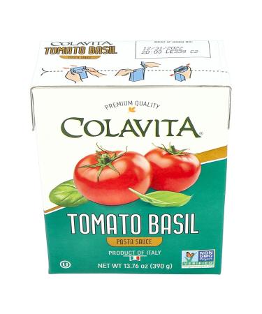 Colavita Tomato Basil Pasta Sauce Recart 13.76 Oz (Pack of 16) | Authentic Italian Recipe with Fresh Non-GMO Ingredients | Gluten-Free and Sustainable Packaging from Italy - Buy Online on SooperMarket.com