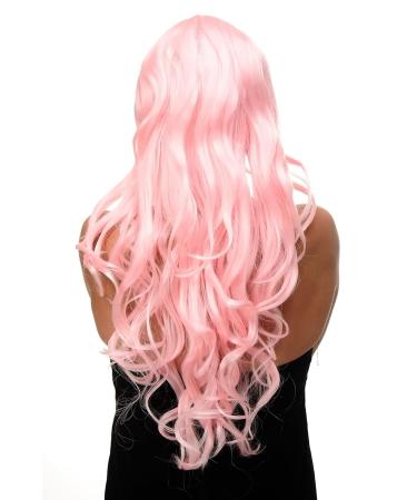 WIG ME UP Long Pink Curly Wig with Bangs 70cm Wavy Side Parting Hair (9204S-T2333) | International Shipping Available - Buy Online on SooperMarket.com