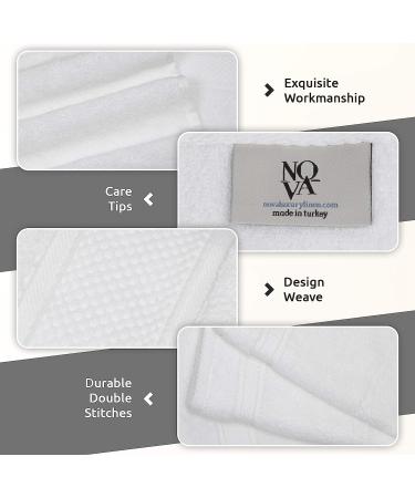 Nova Luxury Linen - Hotel Quality Turkish Towel Set (6 Pcs, Pure White) - Buy Online on SooperMarket.com