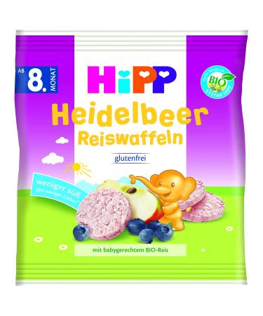Hipp Organic Snack Products Blueberry Rice Cakes 7-pack (7 x 30 g) H 3569 Blueberry Rice Cakes 30g 30g Blueberry Rice Cakes