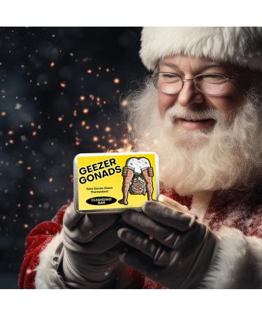 Geezer Gonads Soap Bar - Hilarious Gag Gift for Milestone Birthdays & Over-the-Hill Parties - Ideal Stocking Stuffer for Men - Buy Online on SooperMarket.com