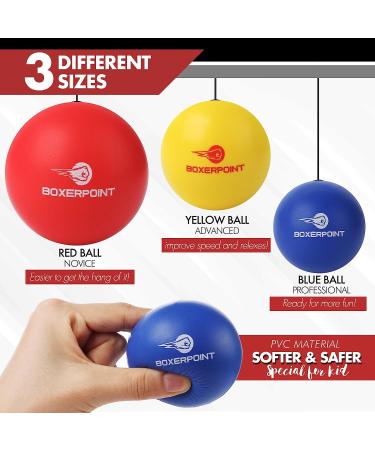 Boxing Reflex Ball Set for Adults and Kids - Improve Hand Eye Coordination and Punching Speed - Set of 3 React Balls with Headband and Carry Bag - Buy Online on SooperMarket.com