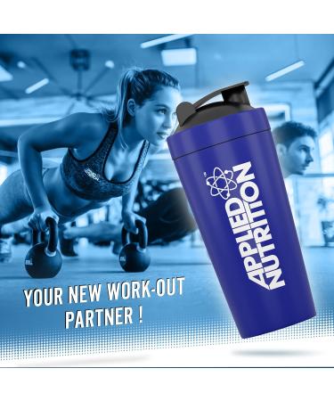 Applied Nutrition Stainless Steel Protein Shaker Bundle - 750ml Metal Shaker Bottle + 5 Samples - Buy Online on SooperMarket.com