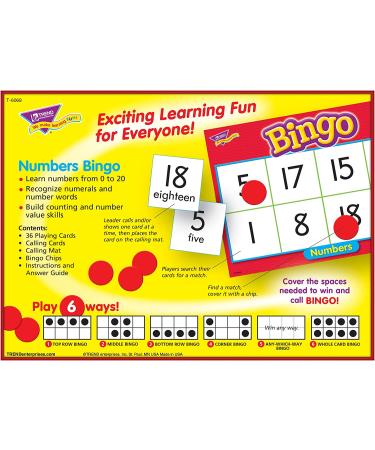 TREND Numbers Bingo Game: 6 Ways to Play | For Classroom & Home | Ages 4+ | 2-36 Players - Buy Online on SooperMarket.com