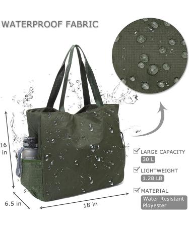 BOCMOEO Waterproof Yoga Mat Bag for Women | Shoulder Gym Bag with Mat Holder & Wet Pocket | Ideal for Gym, Yoga, Pilates, Travel, Beach | Green - Buy Online on SooperMarket.com