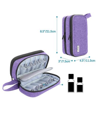 LUXJA Essential Oil Carrying Case - Portable Double-Layer Organizer for 12 Bottles (5ml-15ml) and Roller Bottles - Purple - Buy Online on SooperMarket.com