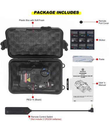 NOBUHIRO Airsoft PEQ 15 Laser Sights - IR Laser, Green Laser, White LED Flashlight - Tactical Pressure Switch - Black - Buy Online on SooperMarket.com