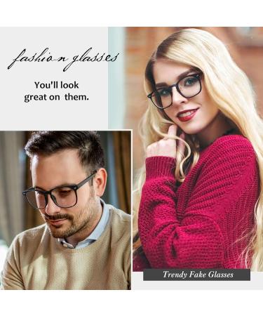 Buy GQUEEN Horn-Rimmed Glasses - UV400 Fake Nerd Glasses for Men & Women | Shiny Black No Prescription Needed - International Shipping - Buy Online on SooperMarket.com