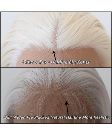 Snow White Long Straight Synthetic Lace Front Wig for Black Women - Heat Resistant Fiber, Natural Hairline with Baby Hair - Perfect for Cosplay and Daily Wear - Buy Online on SooperMarket.com