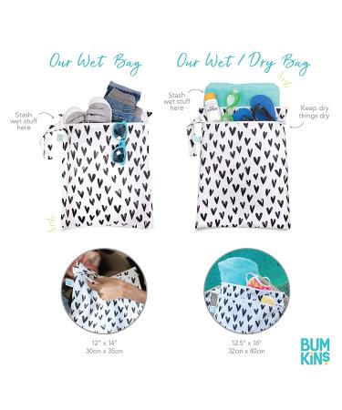 Bumkins Waterproof Wet Bag 12x16 - Washable & Reusable for Travel, Beach, Pool, Stroller - Ideal for Diapers, Gym Clothes, Swimsuits & Toiletries - Lace Design - Buy Online on SooperMarket.com