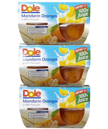 Dole Fruit Bowls, Mandarin Oranges in Light Syrup, 4 oz, 4 ct