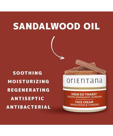 Orientana - Natural Face Cream Sandalwood & Turmeric | Day & Night Vegan Anti Inflammatory Anti Ageing Moisturiser For Women | Soothing Hydrating And Regenerating All Skin Type - 50g - Buy Online on SooperMarket.com