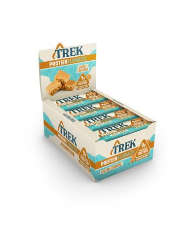 TREK High Protein Flapjack Salted Caramel - Gluten Free - Plant Based - Vegan Snack - 50g x 16 bars