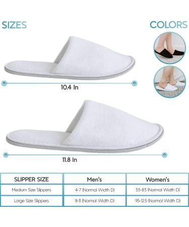 MODLUX Spa Slippers - 12 Pairs of Cotton Velvet Closed Toe Disposable Slippers with Travel Bags - Non-Slip, Thick & Soft - Ideal for Home, Hotel, or Commercial Use (12 Pack Combo White) - Buy Online on SooperMarket.com