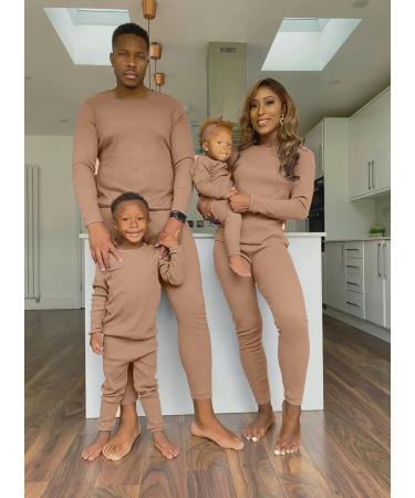 DreamBuy Ribbed Pyjama/Tracksuit/Loungewear in 20 Colors - Unisex Baby, Kids, Women, Men M Biscuit - Buy Online on SooperMarket.com