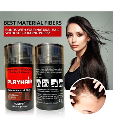 Hair Building Fibers for Instant Volume & Coverage | Conceal Thinning Hair & Bald Spots | Suitable for Men & Women (Black & Dark Brown - Buy Online on SooperMarket.com