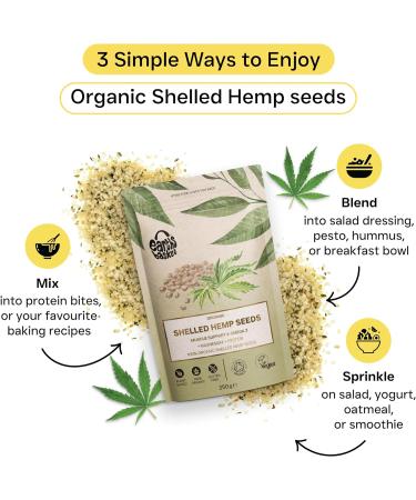 Earth's Basket Organic Shelled Hemp Seeds 250g - High Protein Superfood - Buy Online on SooperMarket.com