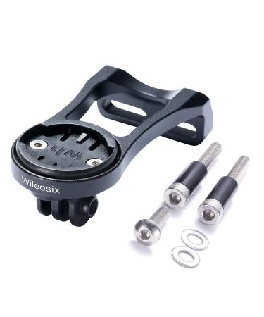 wileosix Out Front Bike Computer Combo Mount for Wahoo Elemnt,Wahoo Elemnt Bolt, Wahoo Elemnt Mini,Gopro and Bike Light Adapter black