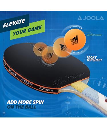 JOOLA Omega Strata Table Tennis Racket - Tournament Level Ping Pong Paddle with Flared Handle and Vizon Rubber - Light Blue - Buy Online on SooperMarket.com