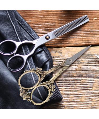Compact Stainless Steel Beauty Scissors - Multi-Function Eyebrow & Nose Hair Scissors for Travel | Wear-Resistant & Portable - Buy Online on SooperMarket.com