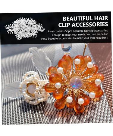 FOMIYES 100 Pcs Hairpin Accessories Applique Bride Flowers 1X1cmx2pcs Silverx2pcs - Buy Online on SooperMarket.com
