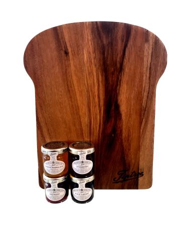 Tiptree Toast Board Set - Includes 4 Tiptree 42g Mini Preserve Jars