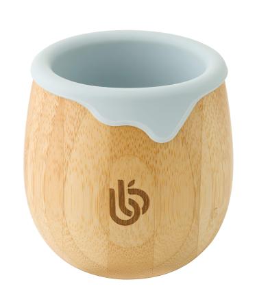 Bamboo Baby and Toddler Sippy Cup - 150ml Eco-Friendly Dinky Cup with Cute Silicone Drip Rim for Teeth and Gum Protection - Ideal Toddler Transition Cup (Grey)