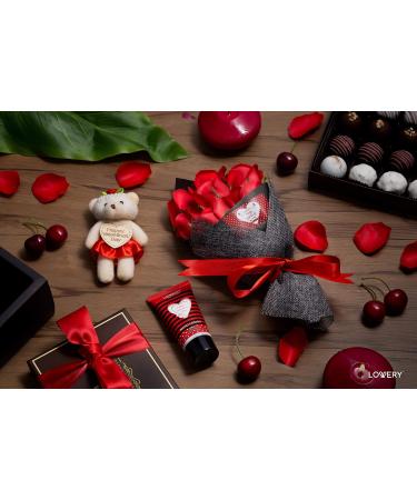 Birthday Gifts for Her | Spa Bath Gift Basket with Red Rose & Jasmine | Essential Oils Soaps Hand Lotion & Stuffed Bear - Buy Online on SooperMarket.com
