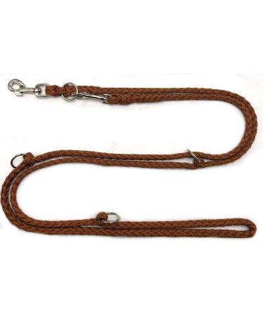 Dog leash double leash training leash for medium dogs up to 45 kg over 39 colors very stable (2.80 m brown) 2.80 m brown
