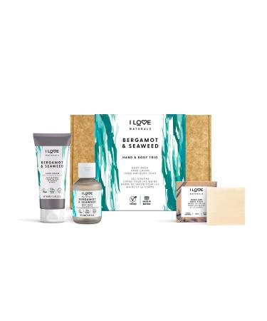 I Love Naturals Hand and Body Trio Bergamot and Seaweed Body Wash Hand Cream and Hand and Body Soap