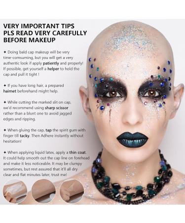 Bald Cap Halloween Makeup Kit - Realistic Cosplay & SFX Costume Set for Men & Women | Perfect for Dress-Up Parties Theater & Film - Buy Online on SooperMarket.com