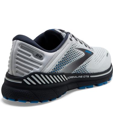 Brooks Adrenaline GTS 22 Men's Sneakers - Textile Lining, Synthetic Sole, Soft Cushioning - 10.5 Wide Oyster/India Ink/Blue - Buy Online on SooperMarket.com