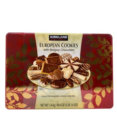 European Cookies Kirkland Signature with Belgian, Chocolate, 49.4 Oz 1 Count (Pack of 1)
