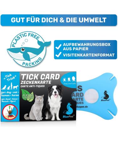 Bluepet 2x Tick Card with Magnifying Glass - Effective Tick Remover for Humans & Pets - First Aid Solution for Dogs & Cats - Buy Online on SooperMarket.com