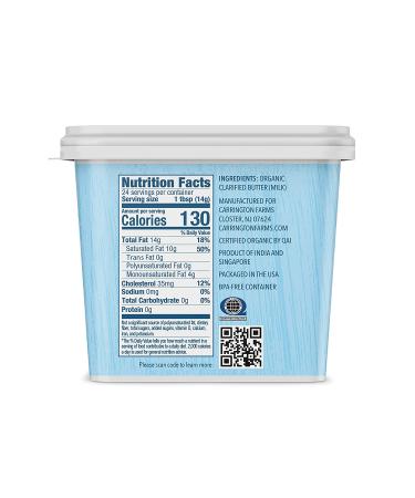 Carrington Farms Organic Grass Fed Ghee 12oz - Affordable Price per Ounce - Buy Online on SooperMarket.com
