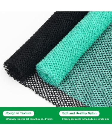 Windspeed 2Pcs African Body Exfoliating Net Bathing Sponge for Deep Cleaning | Skin Smoother for Men & Women | Shower Essential (80x30cm, Black+Green) - Buy Online on SooperMarket.com