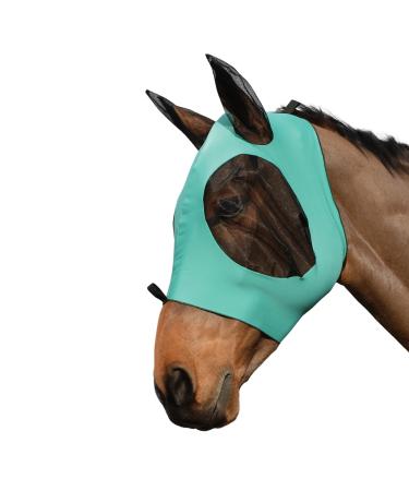 Weatherbeeta Stretch Bug Eye Saver with Eyes - Turquoise/Black Mask Size - Pony Mask Size - Pony Pony Turquoise/Black