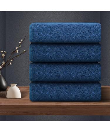 4 Pack Washcloths Set 13"x13" Premium Quality Towel Set for Bathroom Hotel Shower Spa Gym Navy Blue Washcloths Set Absorbent & Quick Dry for Daily Use Soft Microfiber Multipurpose Washcloths Navy Blue 4 Pack Washcloths Set 13"x13"