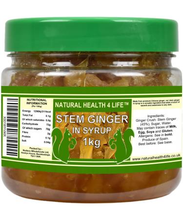Natural Health 4 Life Stem Ginger Pieces in Syrup 1kg in PET jar (1 jar)