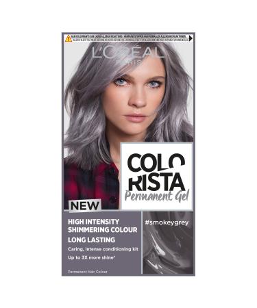 L'Or al Paris Colorista Permanent Gel Hair Dye Long-Lasting and Vibrant At-Home Hair Colour High-Intensity Hues with Up to 3x More Shine Colour: Smokey Grey