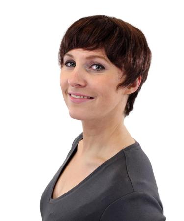 Shop Short Women's Bob Human Hair Wig - Chestnut Brown Mix (2T33) | 8951HH-2T33 - International Shipping Available - Buy Online on SooperMarket.com