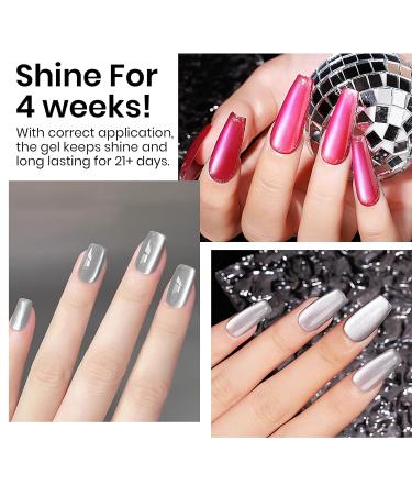 MIZHSE Cat Eye Gel Nail Polish 12mL - Silver Moonlight Glitter UV LED Soak Off for Nail Art & DIY Manicure - Buy Online on SooperMarket.com