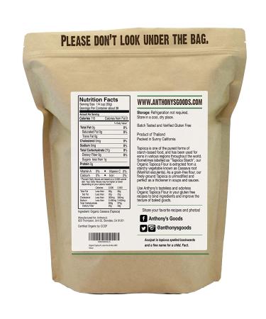 Anthony's Organic Tapioca Flour Starch 2.5 lb - Gluten Free & Non GMO - 2.5 Pound Pack - Buy Online on SooperMarket.com