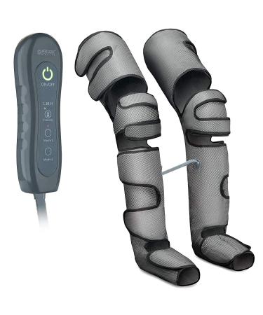 Perfecore Leg Massager with Heat Air Compression Foot Massager for Circulation Muscles Relaxation Adjustable Feet Calves Massager with 3 Pressure Levels & 7 Massager Modes, Large Knee Gray