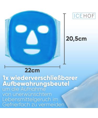 Buy IceHOF Cool Mask Face - Reversible Plush Fabric with Velcro Fastener & High-Quality Cooling Gel | Optimal Comfort & Storage Bag Included - Buy Online on SooperMarket.com