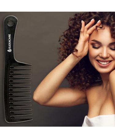 ELEXACARE Wide Toothed Curling Comb 24 cm Coarse-Toothed Styler for Curls & Long Hair | Black | International Shipping - Buy Online on SooperMarket.com
