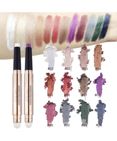 3 Pcs Eyeshadow Stick Set Reddhoon Shimmer Eye Brightener Stick Rotatable C-ream Eye Shadow Pencil Crayon Double Ended Eyeshadow Pencil with Soft Brush for Eye Makeup Set D - Buy Online on SooperMarket.com