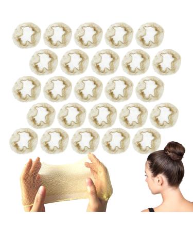 ZEVONDA 20 PCS Invisible Hair Nets - 50cm/20inch Elastic Edge Mesh Hair Net Hair Bun Holder for Ballet Dance Gymnastics Hair Bun Making for Women Girls Gold Gold(20PCS)