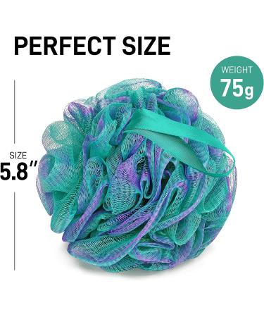 4 Pack XL Soft Nylon Loofah Bath Sponge for Exfoliating Shower Scrubber - Men and Women Beauty Bathing Accessory Set - Buy Online on SooperMarket.com